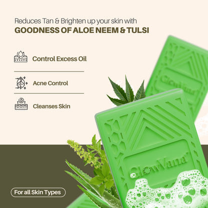 GlowVana Aloe Neem Tulsi Purity Bar  | Herbal Purifying Soap