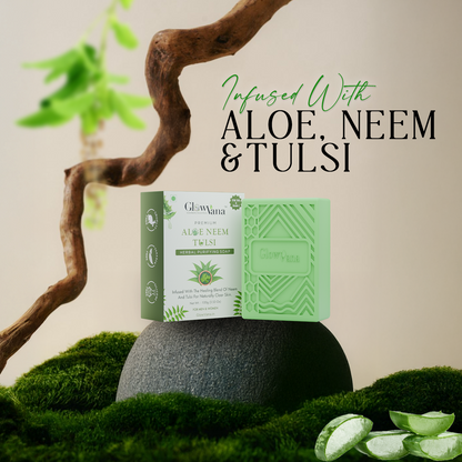GlowVana Aloe Neem Tulsi Purity Bar  | Herbal De-Tanning