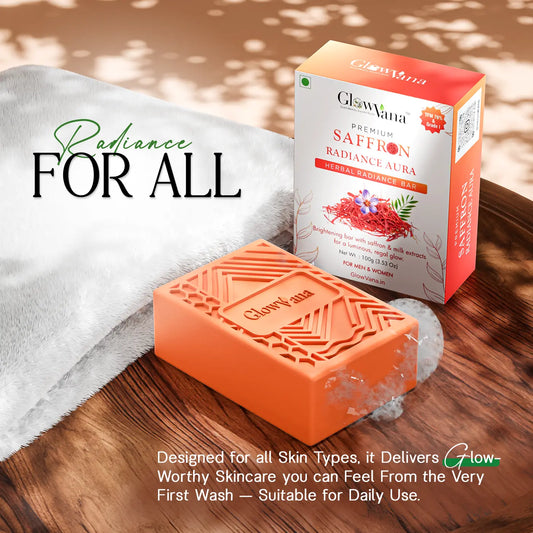GlowVana Saffron Radiance Aura Bar | De-Tan | Skin Brightening | Depigmentation